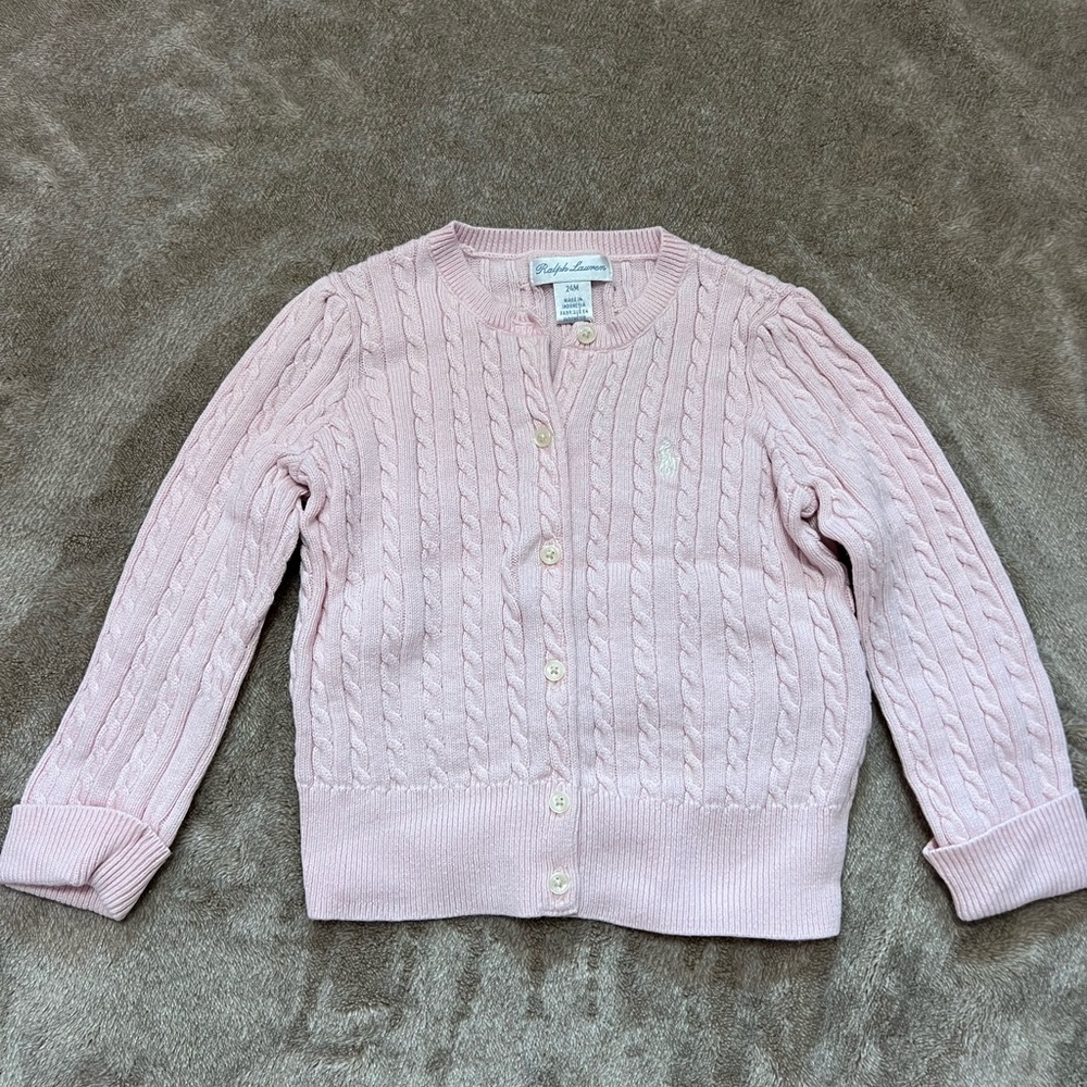 Polo by Ralph Lauren Light Pink Cable Knit Sweater